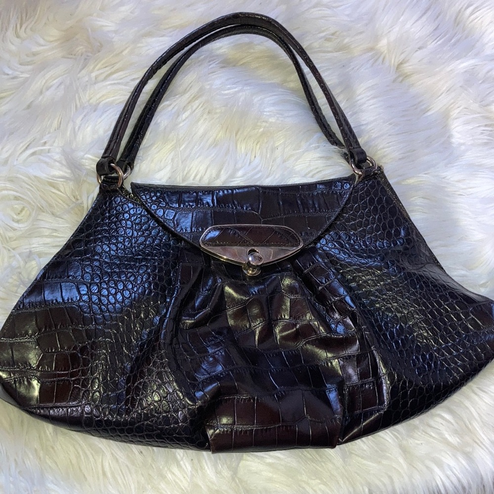 Furla Brera croc embossed shoulder bag
